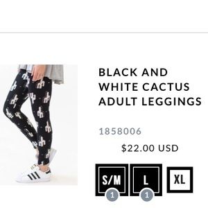 Black and white cactus leggings